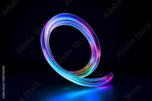 a single spiral line adorned with holographic colors emphasizing