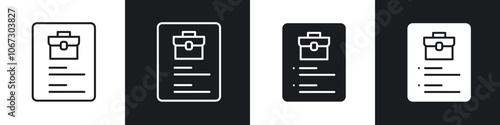 Job description icon in thin outlined.