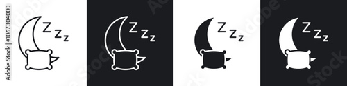 Sleep icon in thin outlined.