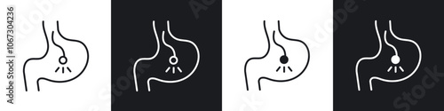 Endoscopy icon in thin outlined.