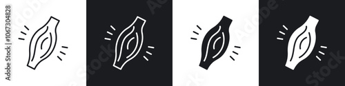 Myalgia icon in thin outlined.