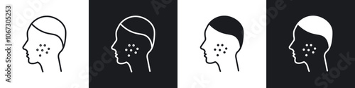 Acne icon in thin outlined.