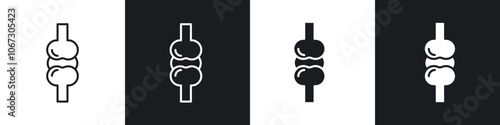 Osteoporosis icon in thin outlined.