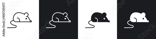 Rat icon in thin outlined.
