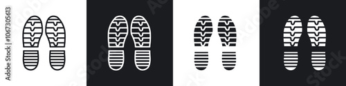 Shoe print icon in thin outlined.