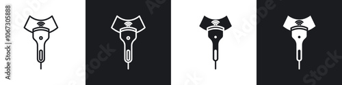 Ultrasound outlined and solid icon vector collection.
