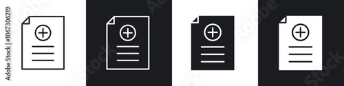 Add document icon in thin outlined.