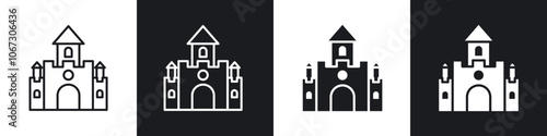 Castle icon in thin outlined.