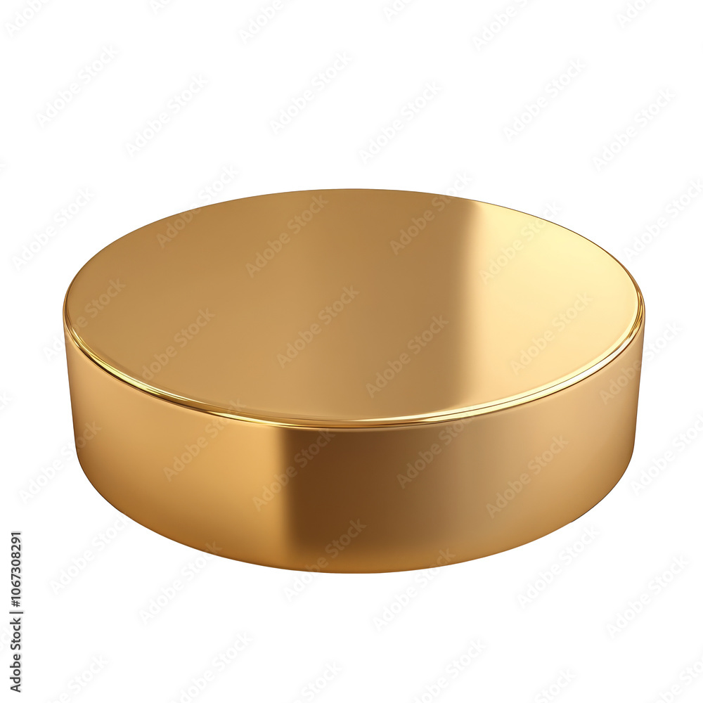 Shiny gold circular object on a plain surface Shiny gold circular object on a plain surface