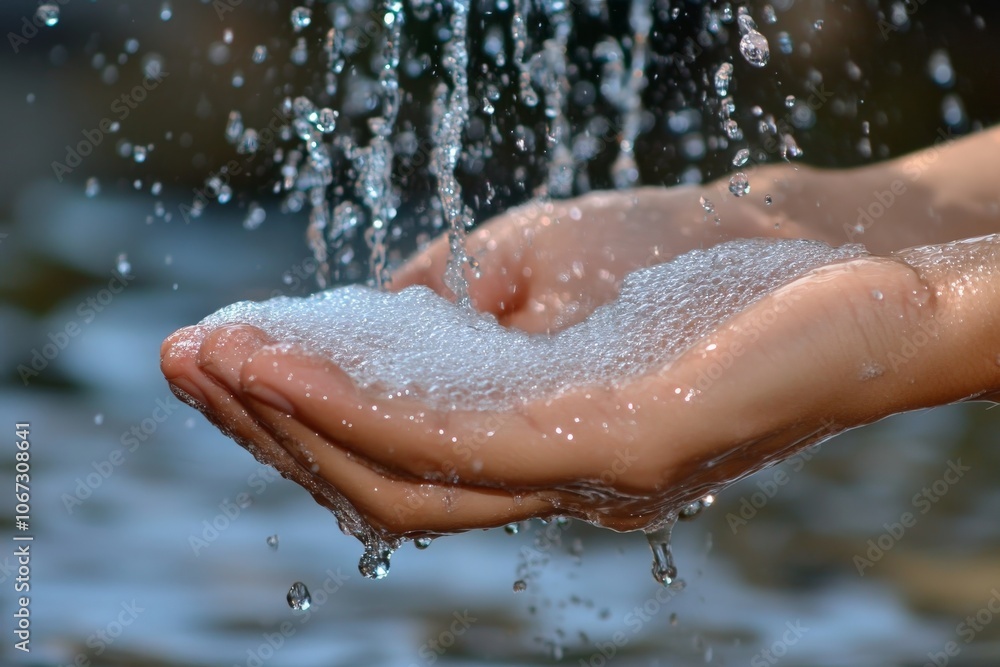Fototapeta premium hand washing with water