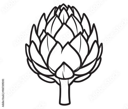 Hand drawn sketch artichoke illustration, Artichoke cartoon style vector, Artichoke vegetables icon