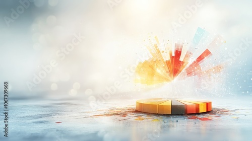 Obraz na płótnie Colorful Abstract Asset Allocation, vibrant pie charts and graphs blending seamlessly, symbolizing diverse investment strategies and asset management w salonie