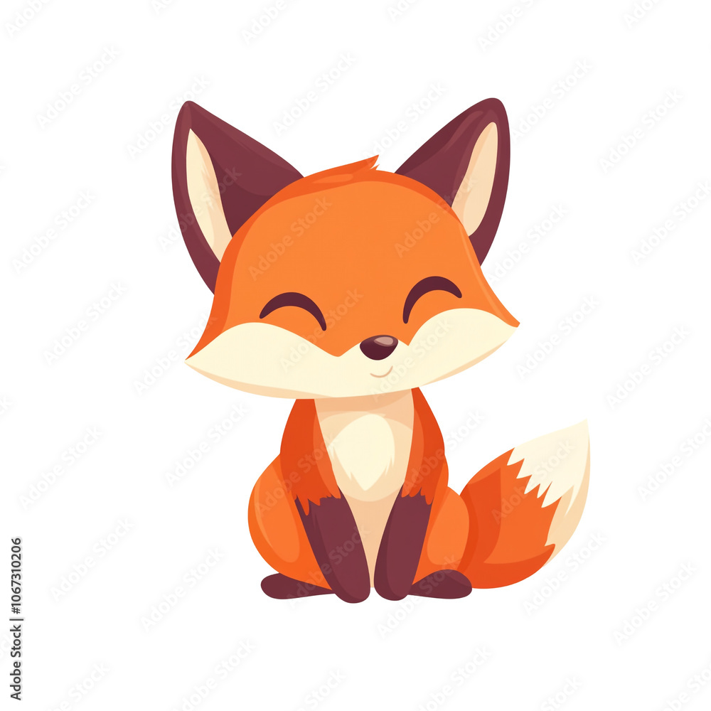 Obraz premium Cute Cartoon Fox