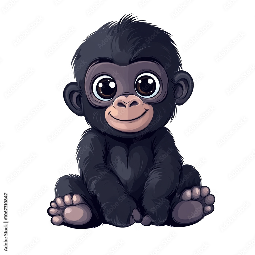 Fototapeta premium Adorable Baby Gorilla Illustration