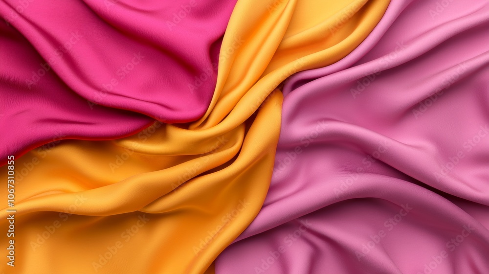 Abstract background with pink, yellow, and orange fabric. Abstract background with pink, yellow, and orange fabric.
