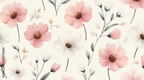 Soft Minimalist Watercolor Floral Design