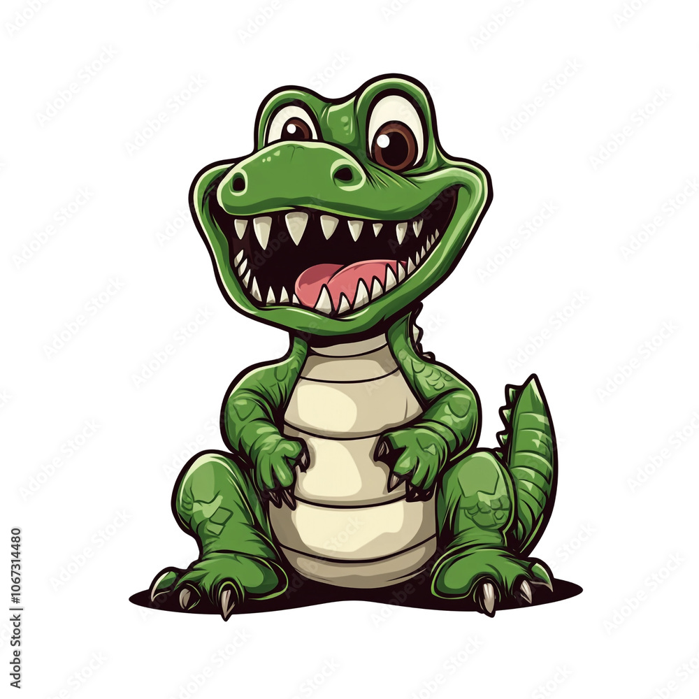 Obraz premium Cute Green Alligator