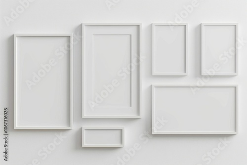 Minimalist white picture frames display