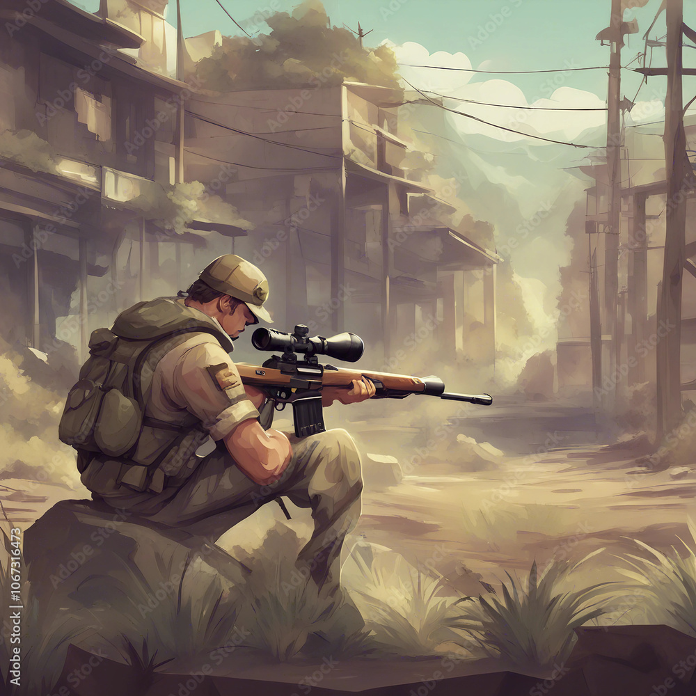sniper game background illustration sniper game background illustration