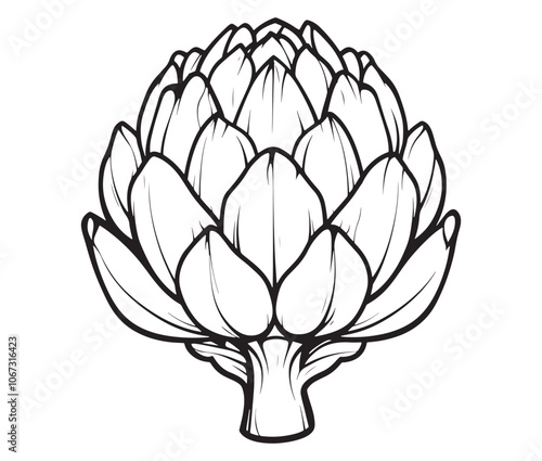 Hand drawn sketch artichoke illustration, Artichoke cartoon style vector, Artichoke vegetables icon