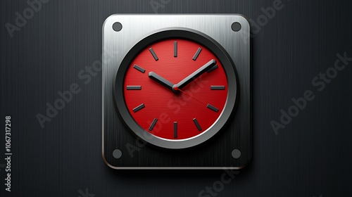 Iconic Red Clock Design for App Use