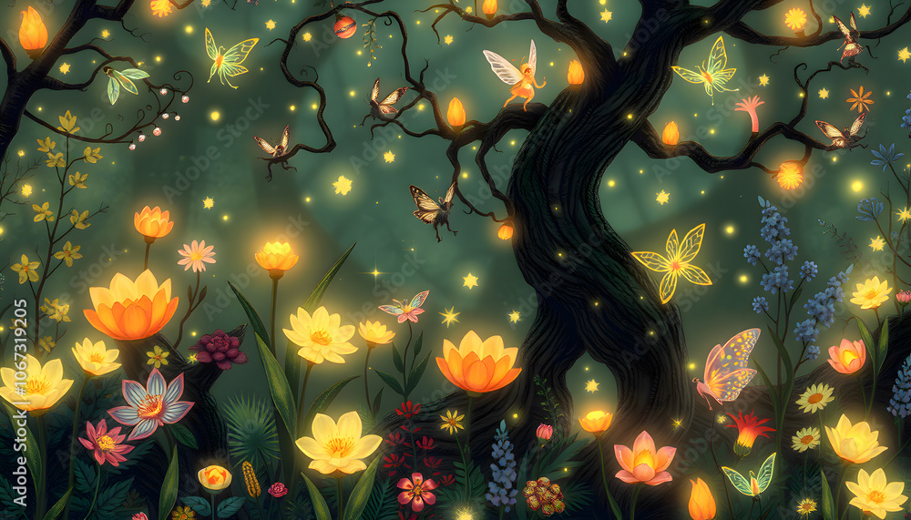 Fairy Garden and Magic Flowers. Fairy Garden and Magic Flowers.