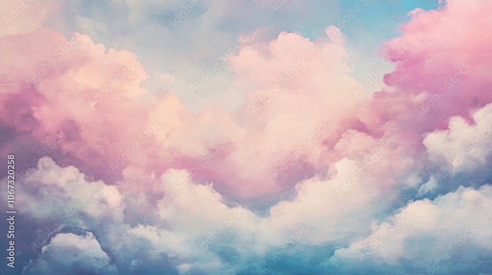 Fluffy white clouds drift across a bright blue summer sky Fluffy white clouds drift across a bright blue summer sky