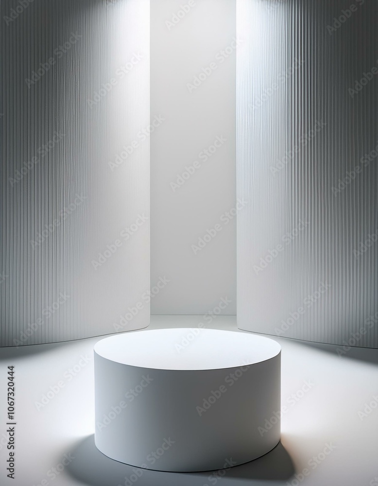 White platform on white backdrop White platform on white backdrop