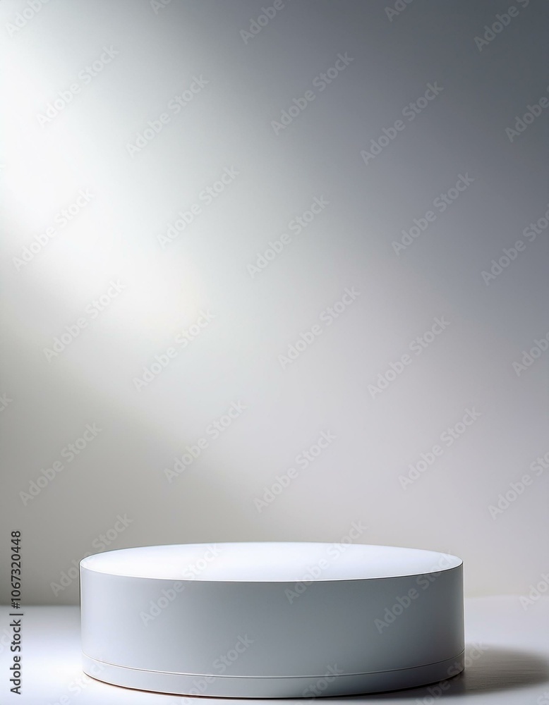 White pedestal on grey background White pedestal on grey background