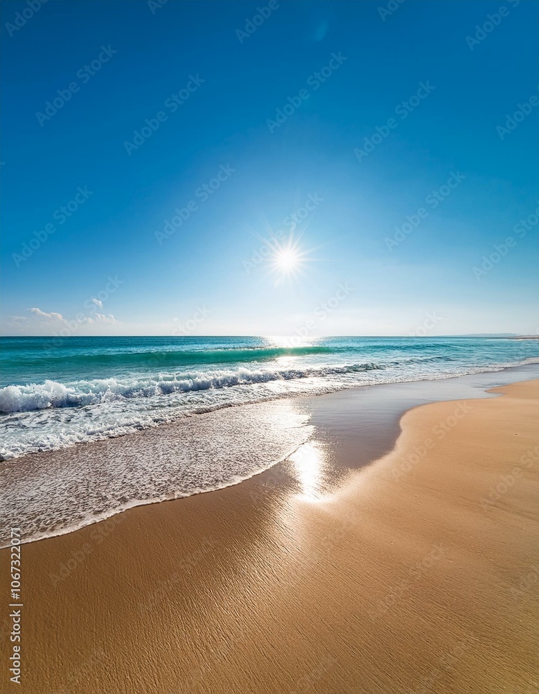 Tranquil beach with blue sky Tranquil beach with blue sky