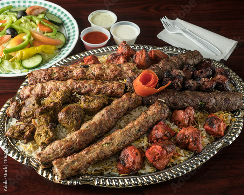 Mixed grilled kebab plate