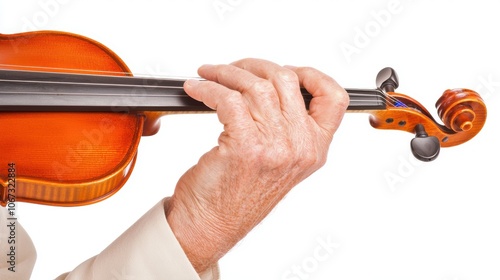 Close-up of a violinist s hands playing, intense focus and expression capturing the art and passion of music