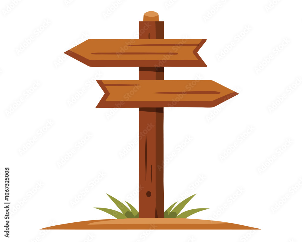 Arrow sign board Wooden pathfinding sign direction sign border flat vector illustration Rustic sign board on white
Arrow sign board Wooden pathfinding sign direction sign border flat vector illustration Rustic sign board on white