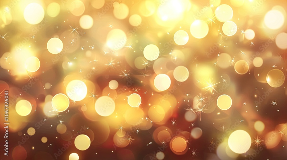 Golden bokeh lights on a blurred background, festive and sparkling ambiance. Golden bokeh lights on a blurred background, festive and sparkling ambiance.