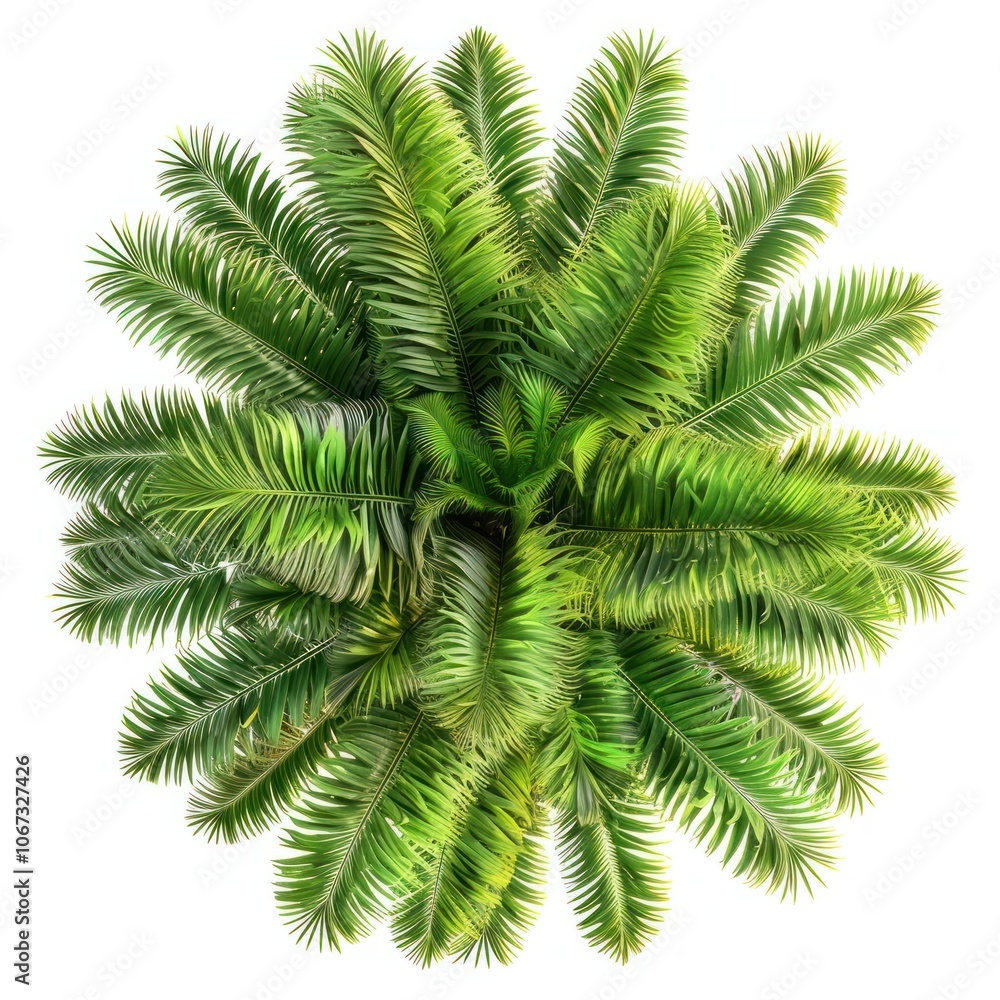 Lush tropical palm tree foliage Lush tropical palm tree foliage