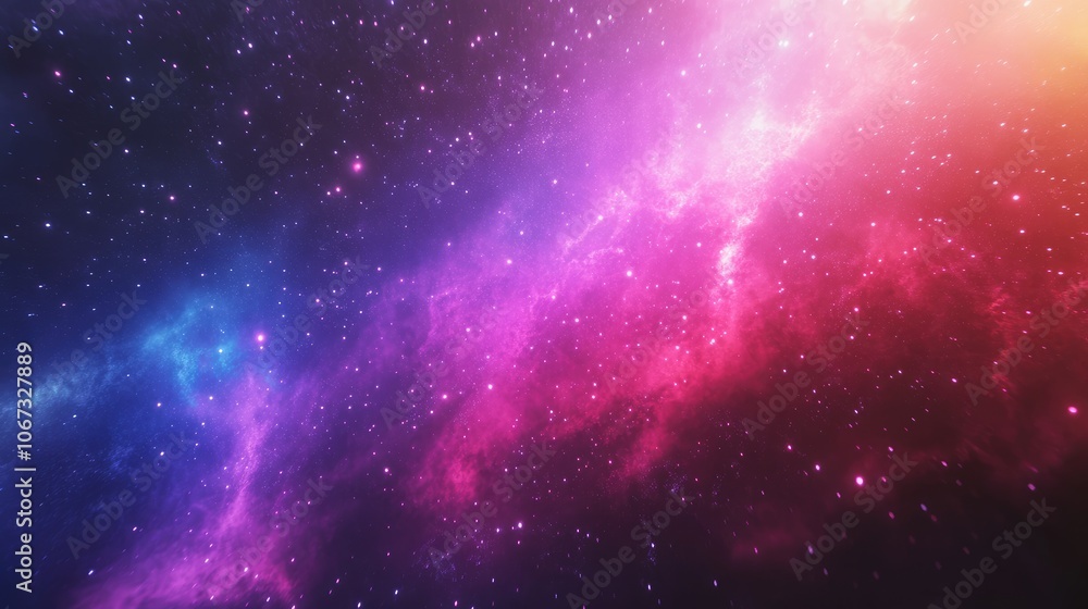 Fototapeta premium 3D Rendering of Colorful Nebula in Deep Space, Galaxy with Stars and Cosmic Dust Illuminated, Pink, Purple, and Blue Light