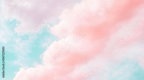 Soft pastel clouds in dreamy sky, perfect as a gentle background