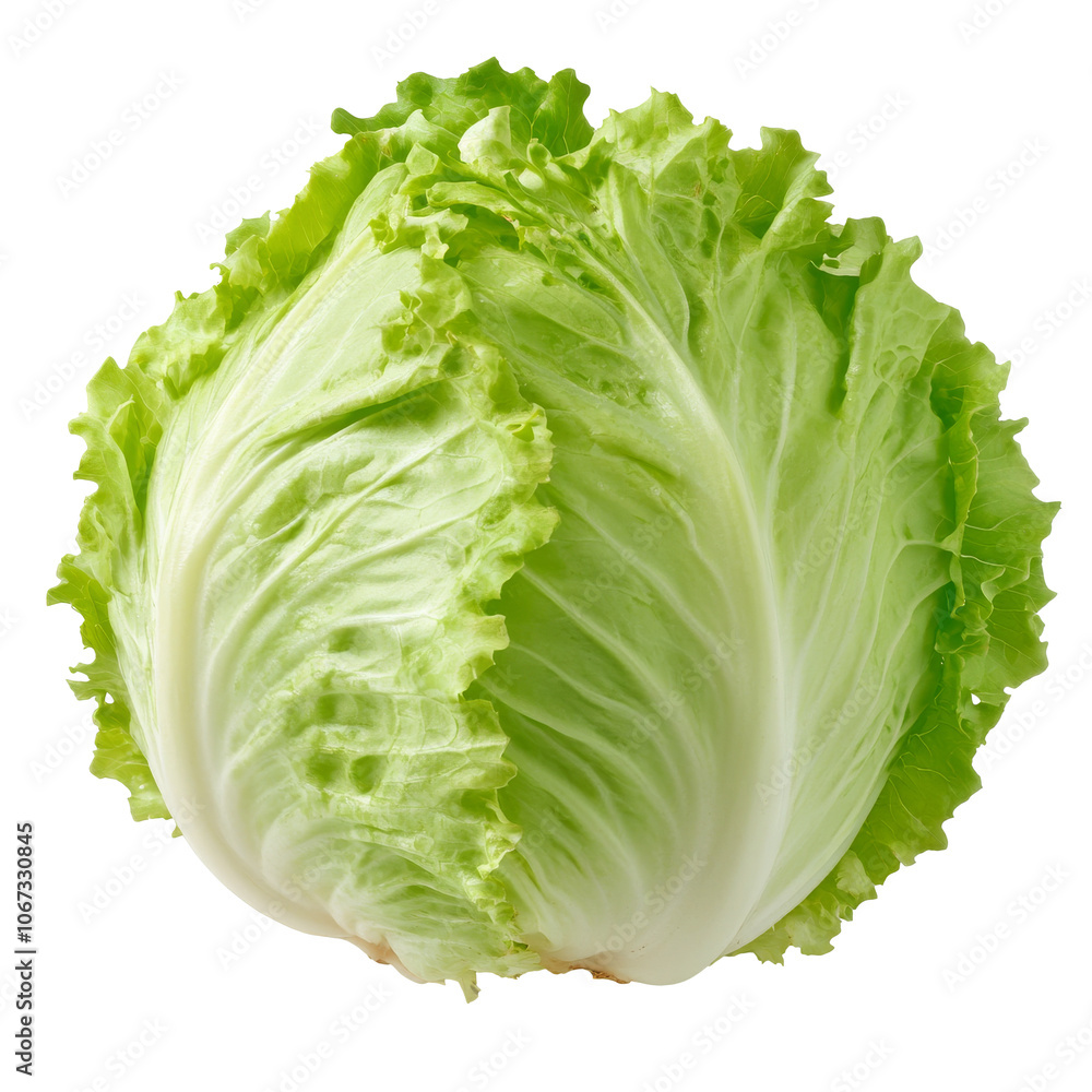 Fresh green lettuce head on a white background Fresh green lettuce head on a white background
