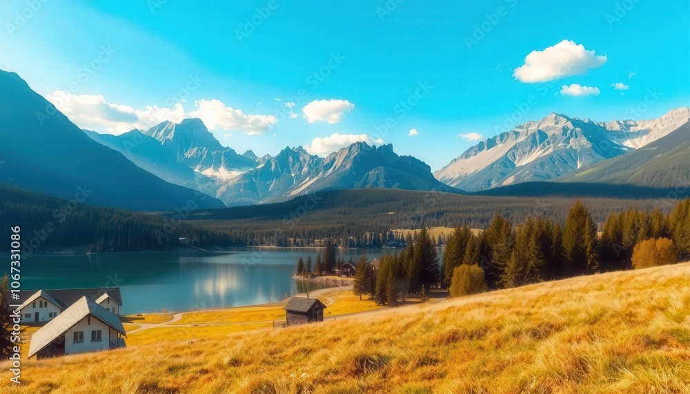 A unique, barren landscape featuring sand dunes contrasted by a sparkling lake, creating an extraordinary harmony of earth and water A unique, barren landscape featuring sand dunes contrasted by a sparkling lake, creating an extraordinary harmony of earth and water