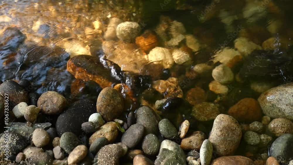 Tranquil scene of a river as a haven of peace and zen in nature. Video 4k. The riverbed flowing quietly between the river rolls Tranquil scene of a river as a haven of peace and zen in nature. Video 4k. The riverbed flowing quietly between the river rolls