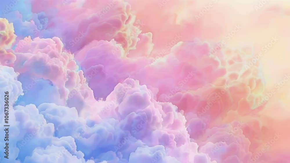 Abstract Background Pastel Pink, Blue, and Yellow Clouds Abstract Background Pastel Pink, Blue, and Yellow Clouds