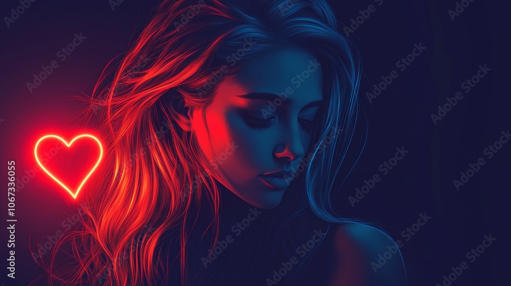 glowing heart valentine glow love person glowing heart valentine glow love person