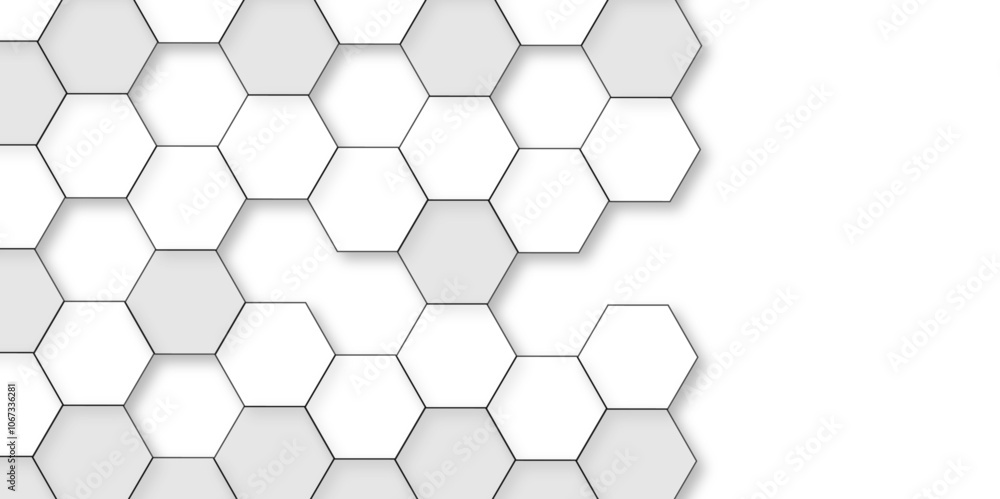 Abstract white background with hexagon and hexagonal background. Luxury white pattern with hexagons. abstract 3d hexagonal background with shadow. 3D futuristic abstract honeycomb mosaic background. Abstract white background with hexagon and hexagonal background. Luxury white pattern with hexagons. abstract 3d hexagonal background with shadow. 3D futuristic abstract honeycomb mosaic background.