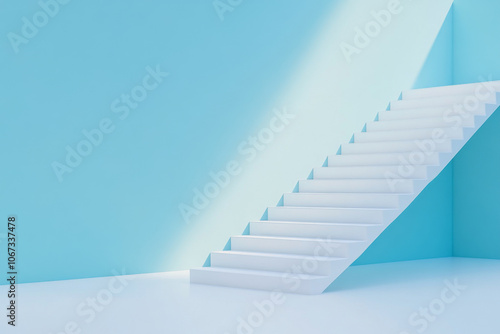 Staircase against lightly colored wall, background, minimal concept