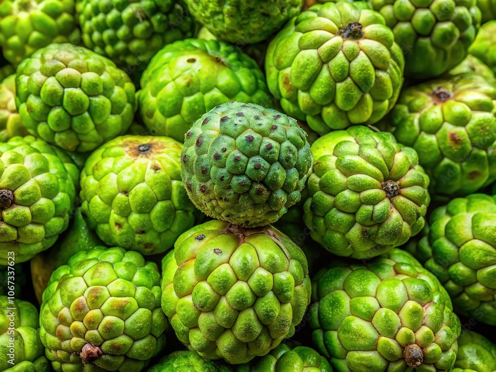 AI-crafted image: a decaying green fruit heap. AI-crafted image: a decaying green fruit heap.