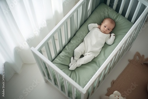 Crib baby furniture comfortable. photo