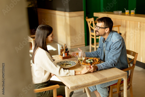 A joyful couple enjoying a ...