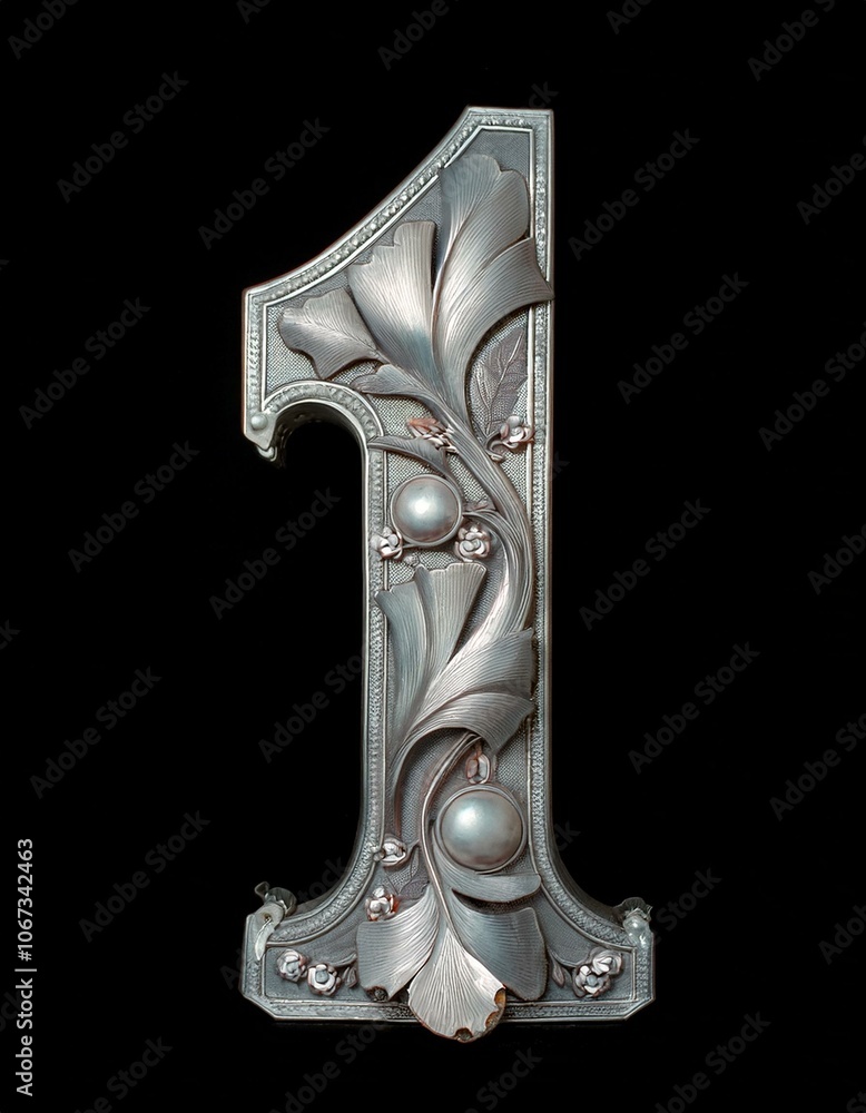 1 one number silver steel iron metal metallic on black background isolated simple minimalist modern design decorated 1 one number silver steel iron metal metallic on black background isolated simple minimalist modern design decorated