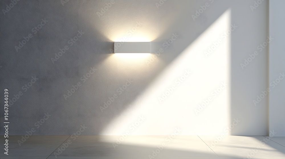 Minimalist White Wall Sconce on a Clean Plaster Wall Bright White Light for a Sleek and Modern Look Minimalist White Wall Sconce on a Clean Plaster Wall Bright White Light for a Sleek and Modern Look