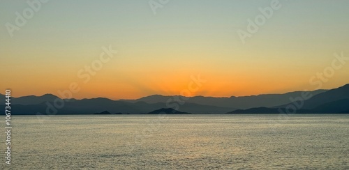 Obraz na płótnie Beautiful sunrise at Gethiye Gulf in Turkey w salonie